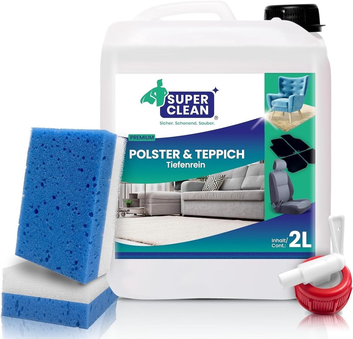 Tapijtreinigermachine - Transparant - 2 Liter - Dieptereiniger Concentraat voor Bekleding en Tapijt - Voor Huishoudelijk Gebruik
