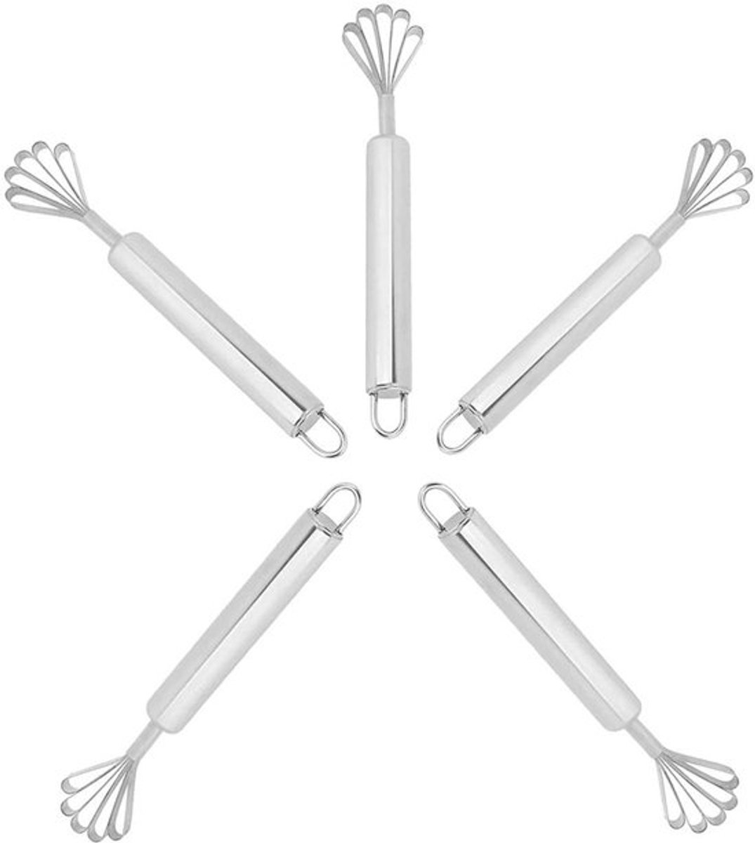 Kokosnootschraper 5 stuks - Roestvrij Staal - Handheld - Duurzaam - Gemakkelijk te Reinigen - Afmetingen 19,5 x 3,8 cm - Kokosrasp