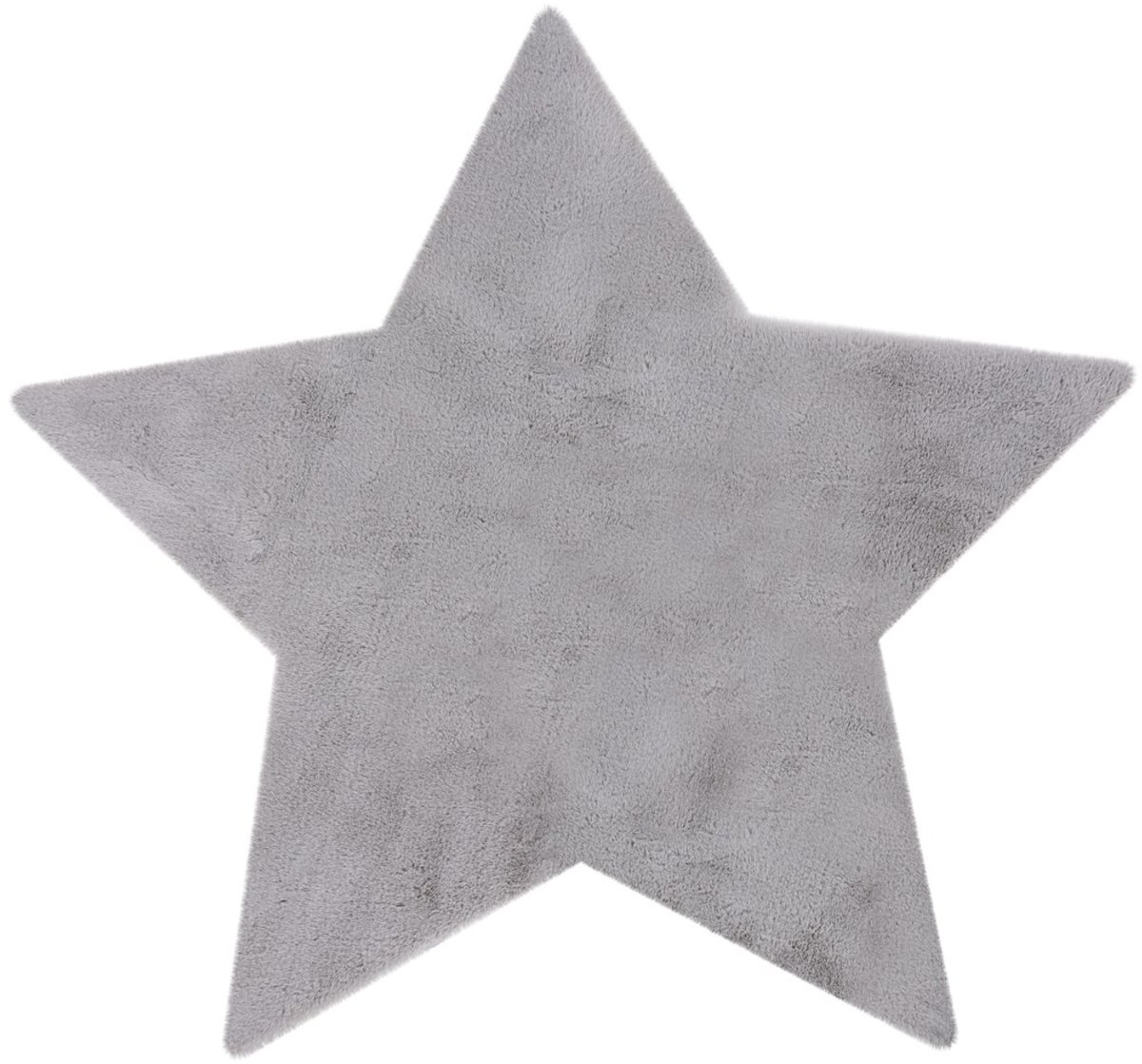 Padiro kindervloerkleed 86 x 86 cm - grijs - speels sterrenmotief - geschikt voor vloerverwarming - van zacht micropolyester