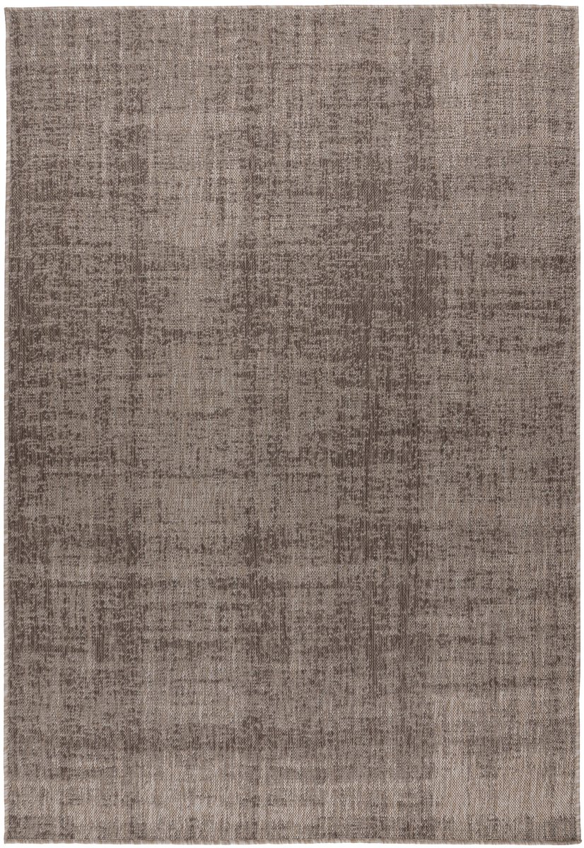 Padiro laagpolig vloerkleed 60 x 110 cm - taupe - modern effen design - voor binnen en buiten - geschikt voor vloerverwarming - van polypropyleen