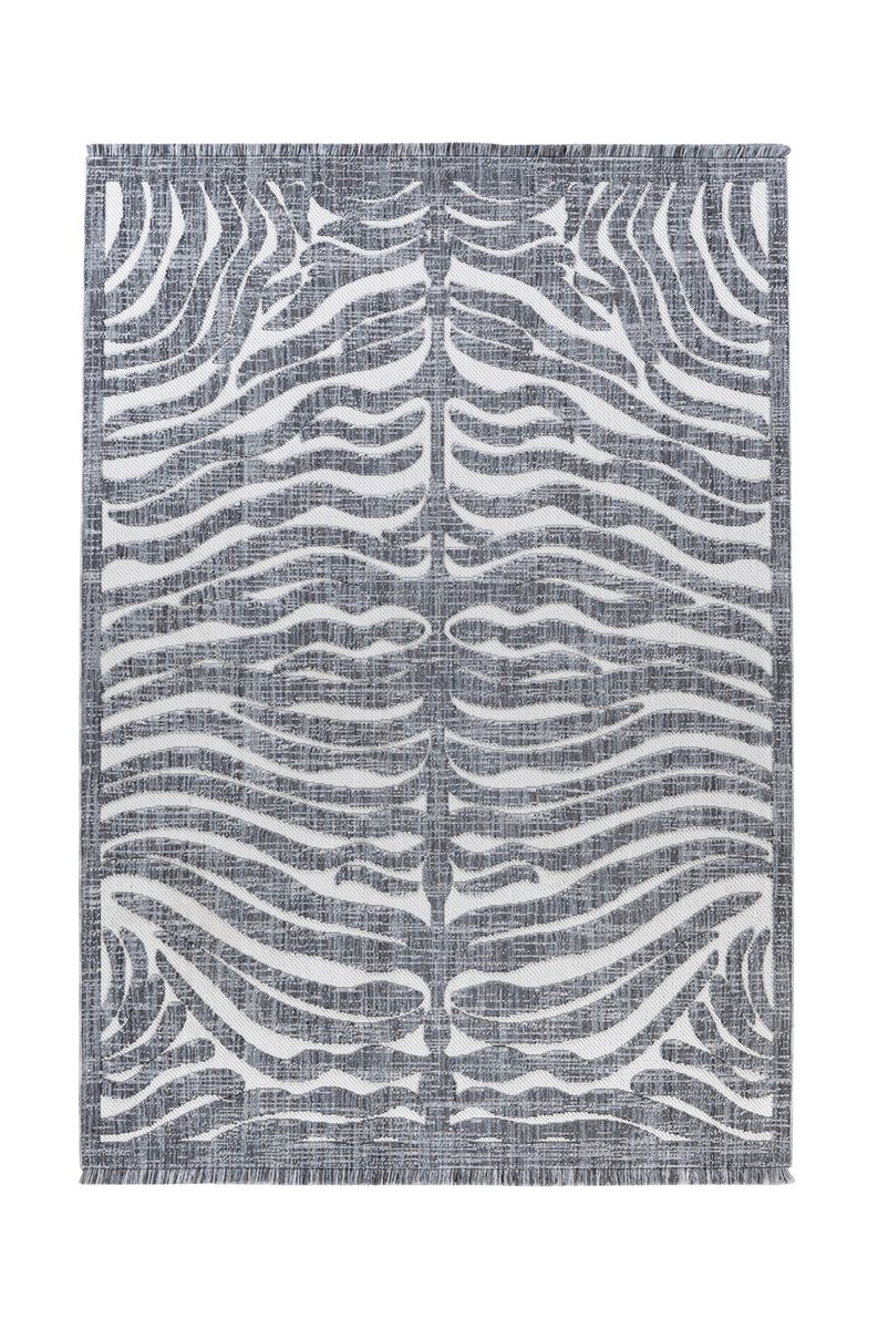Padiro laagpolig vloerkleed 120 x 170 cm - grijs - karaktervolle dierenprint - van polyester