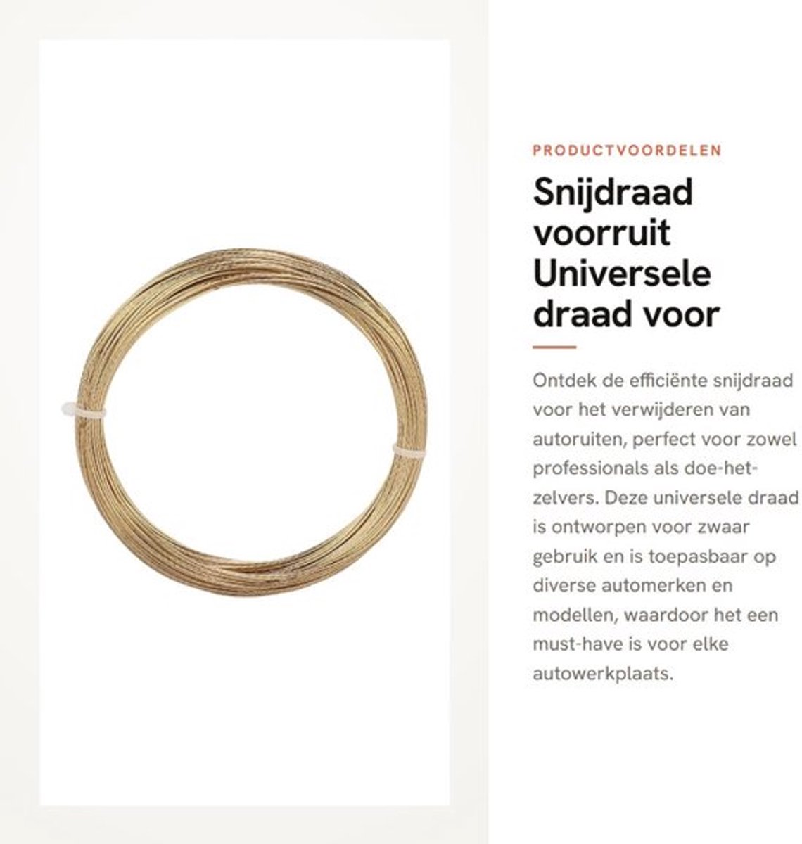 Snijdraad Universeel 25 m - Efficiënte Draad voor Autoruiten - Hoogwaardige Materialen - Hoge Sterkte - Oliebestendig - Lange Levensduur - Ruitensnijder