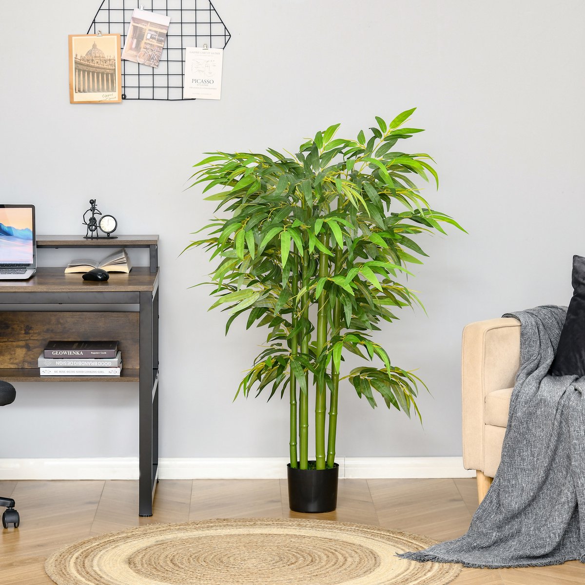 MIVRAY Kunstplant – Kunstbamboe In Pot – 140 Cm – Kunststof – Groen – Voor Binnen Decoratie Met Onderhoudsarm Gebruik