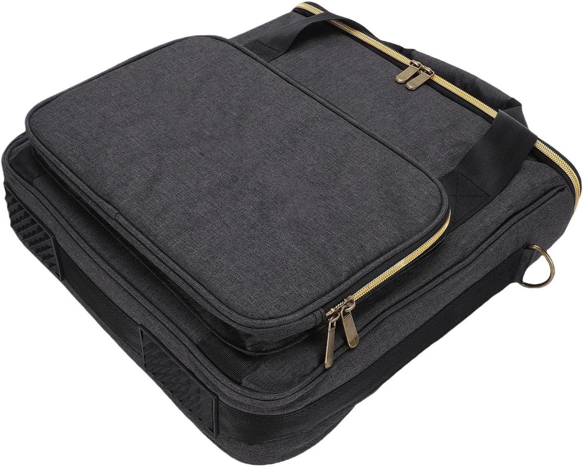 Platendraagtas - Opbergtas Platenhoes - Muziek Transport - Waterafstotend Kationische Stof - 36x34x11 cm - Grijs