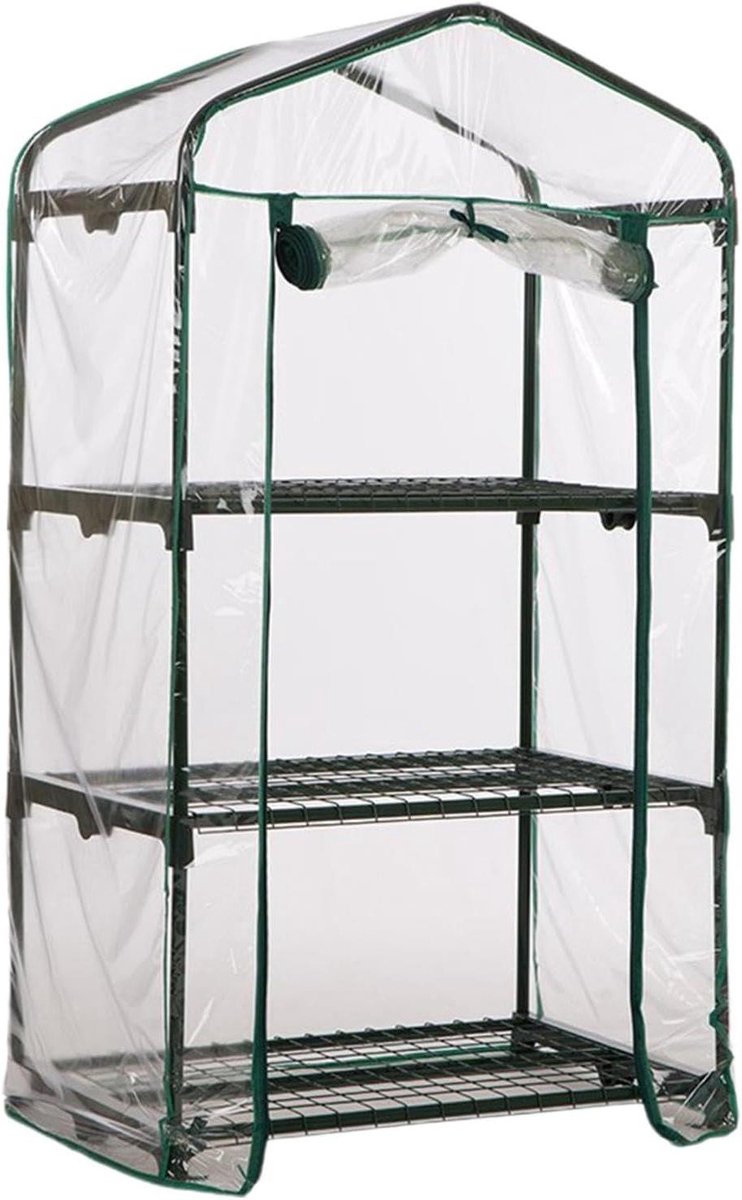 Kleine Broeikas - Kamerkas Plantenkas - Planten Beschermen - Stalen Frame PVC - 72 x 50 x 9 cm - Transparant