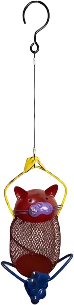 Vogelvoederhuis Kat - Voederbak Tuin - Vogels Voeren - Aanvullend Ophangsysteem - 29.2 x 15.6 x 12.4 cm - Enkel Attribuut