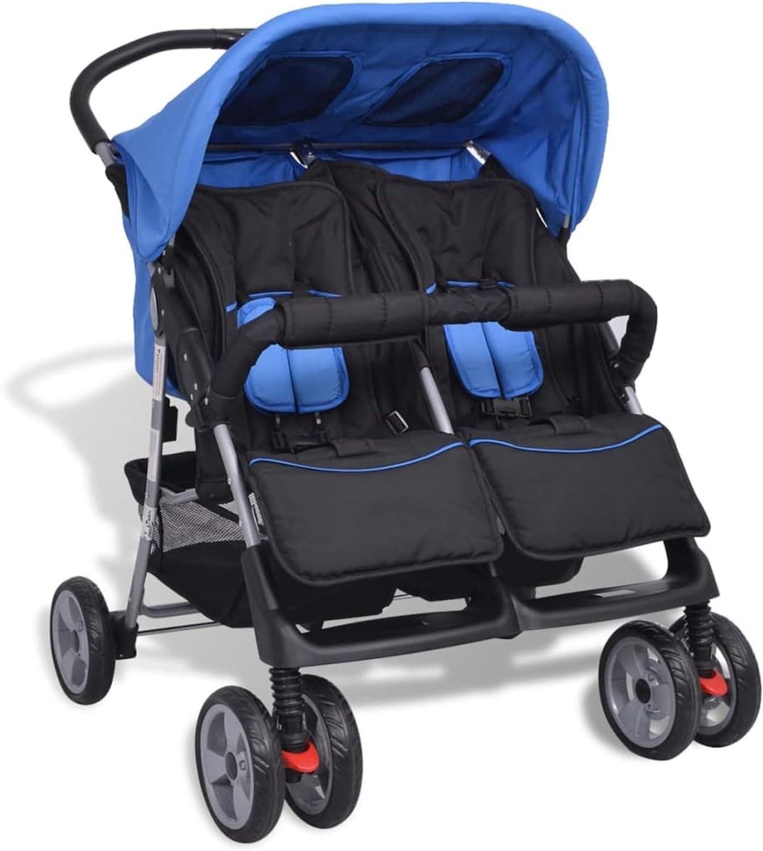 Opvouwbare Dubbele Kinderwagen voor Twee Baby's tot 15 kg