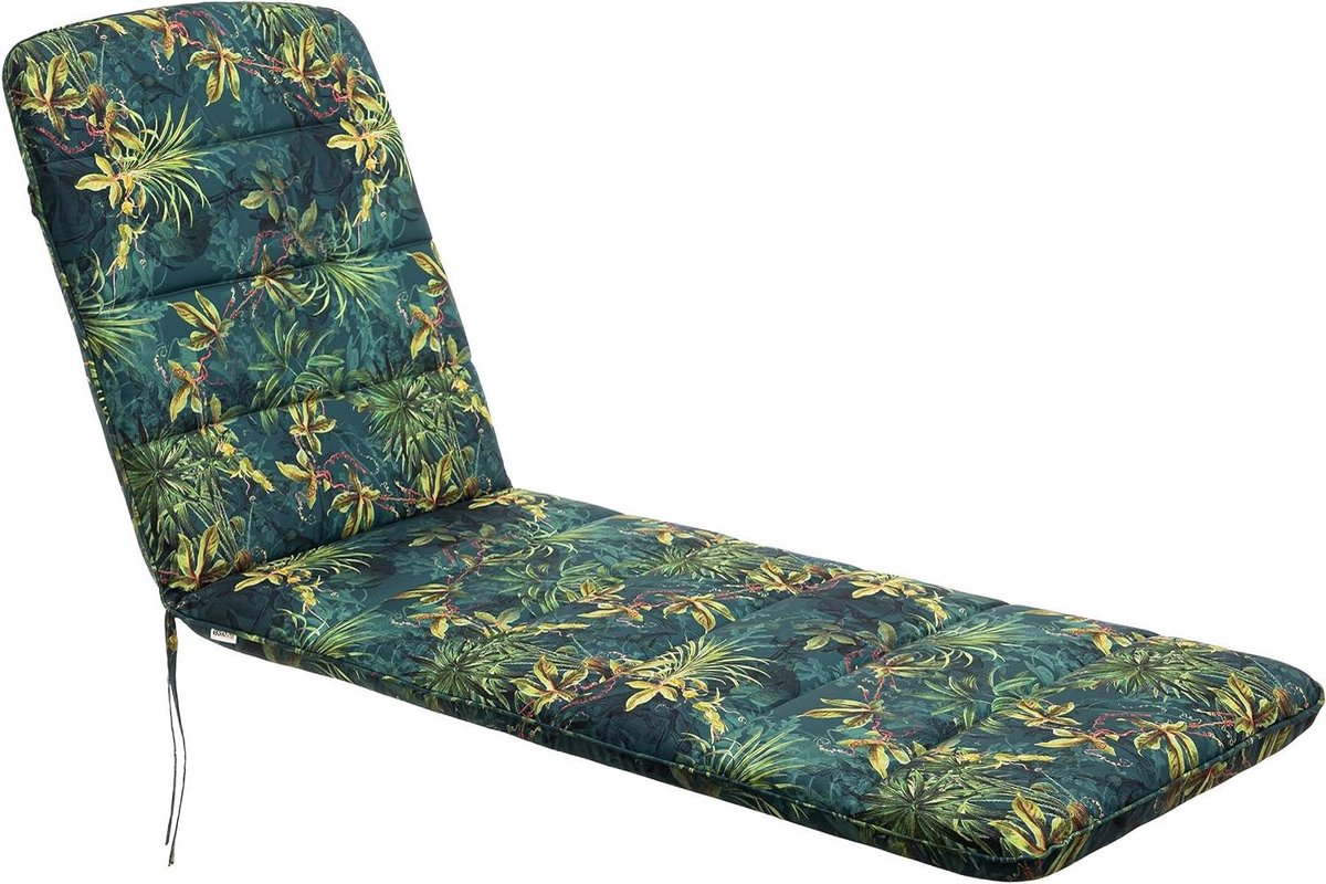 Ligstoelkussen - Tuinkussen Bankkussen - Buiten Ontspannen - Vochtbestendig Materiaal - 185 x 60 cm - Groen