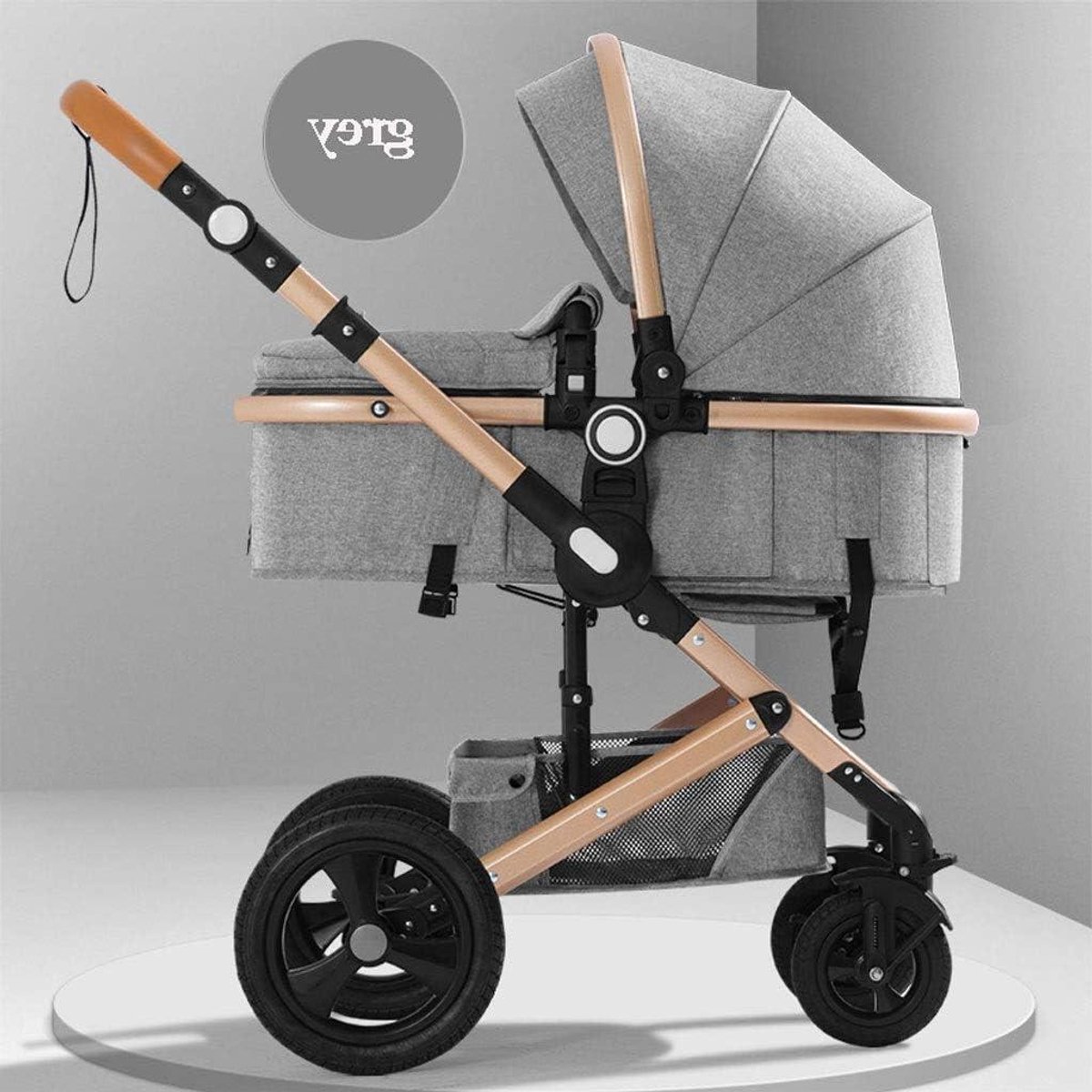 Buggy - Kinderwagen Reiswieg - Baby Vervoeren - Compact Opvouwbaar - Groot Zitvlak - Grijs