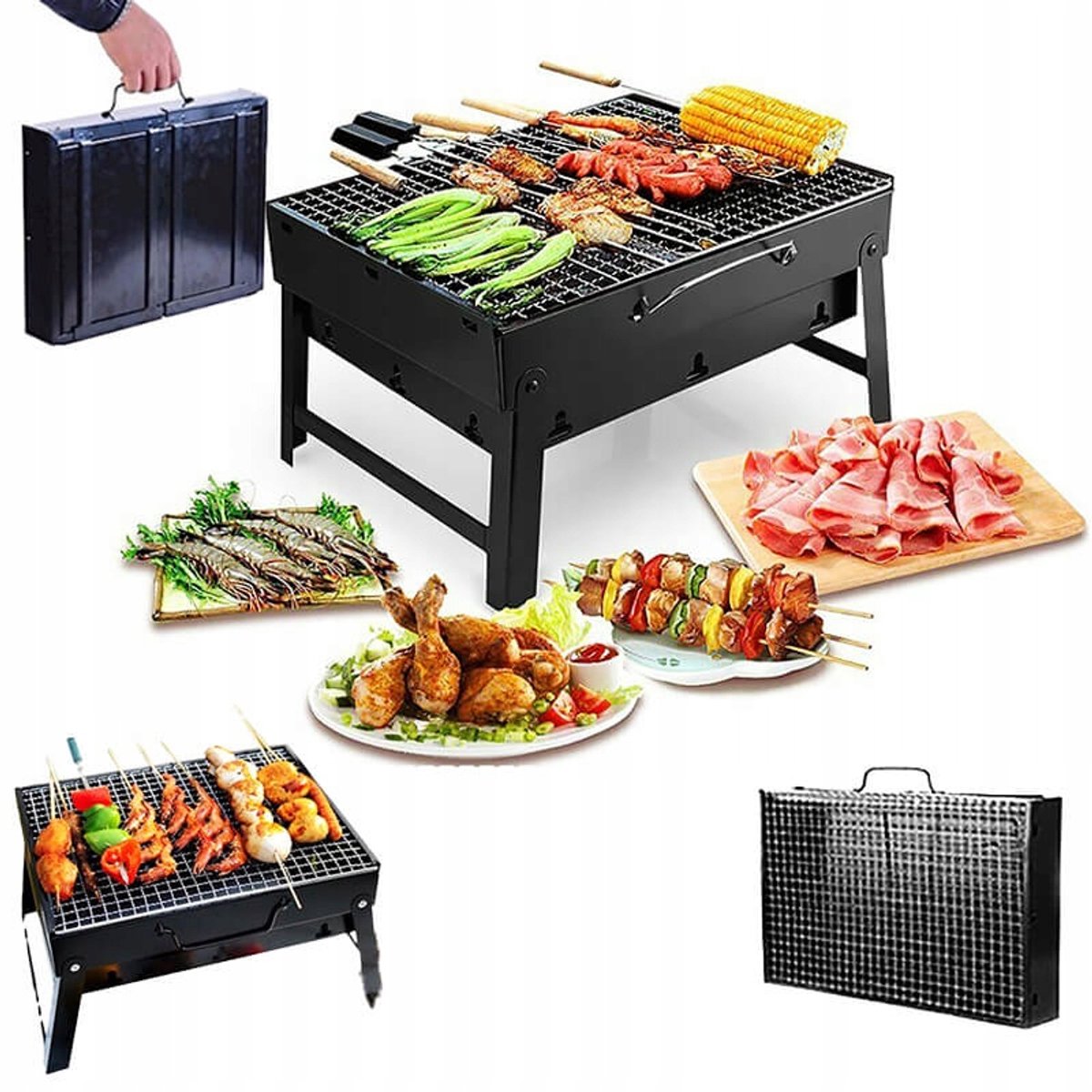 Draagbare Koolgrill in Kofferformaat - Compact en Opvouwbaar