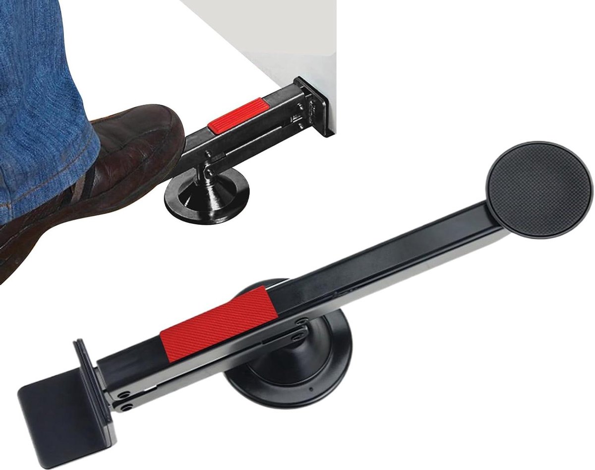 Deurlifter Installatiegereedschap - Gipsplaatlifter Deurhulp - Deuren Plaatsen - Voetbediend Ontwerp - Tot 100 kg - Zilver