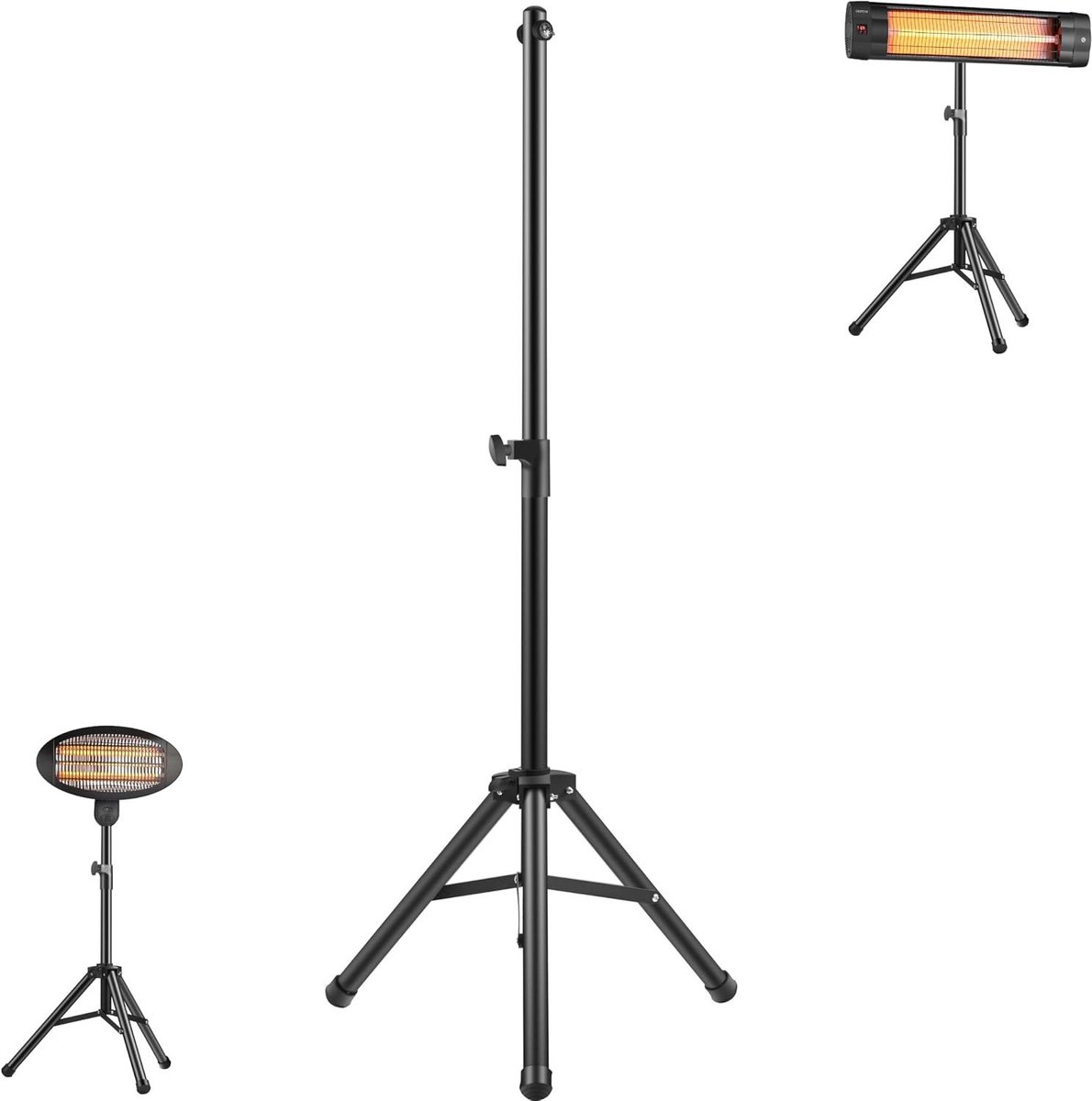 Universele Standaard - Mobiel Statief - Terras Verwarmen - Hittebestendige Coating - 120-180 cm - Zwart