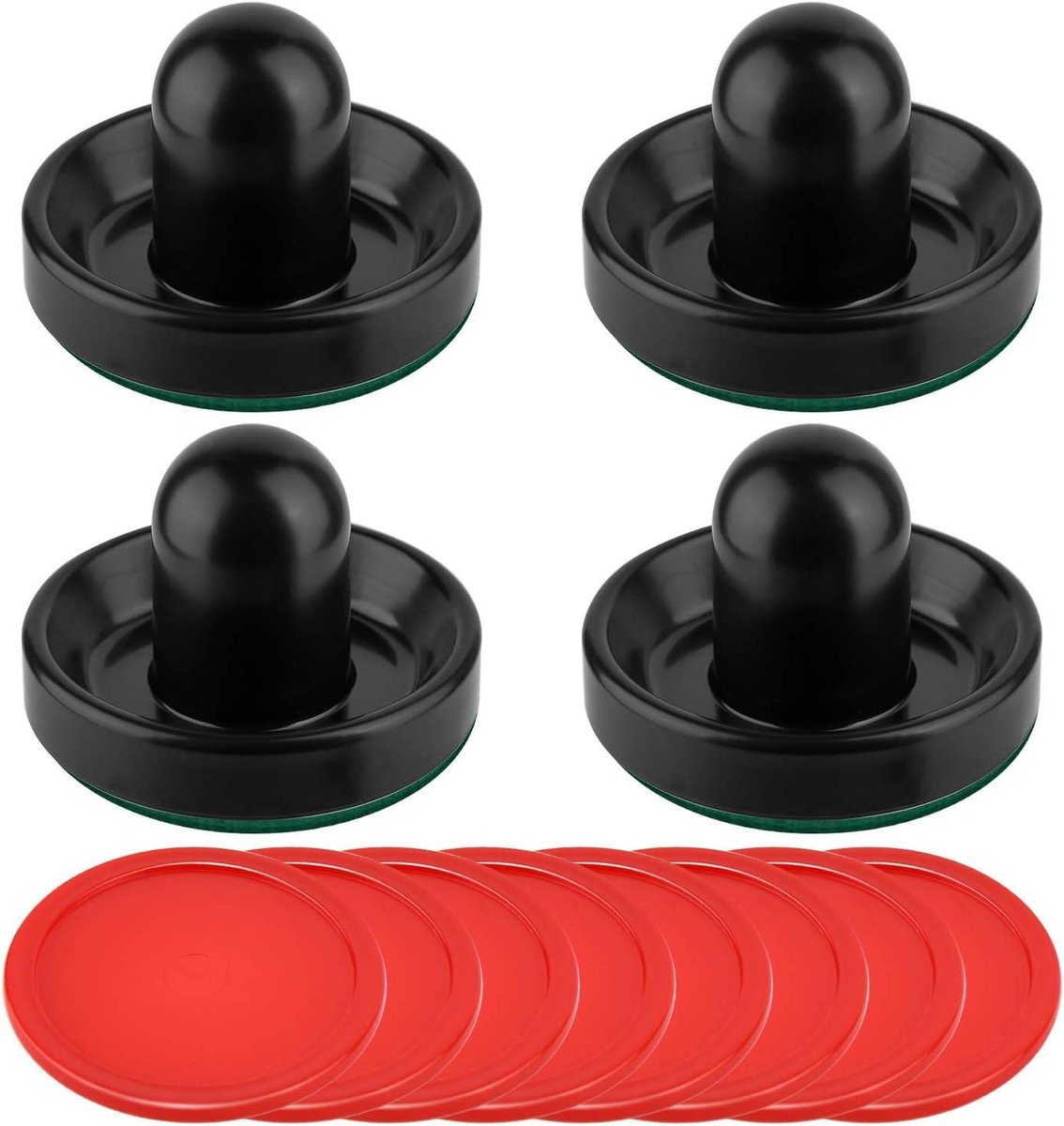 Airhockey Accessoires - Pushers en Pucks - Tafelspel Spelen - Duurzaam ABS Materiaal - 4 Pushers 8 Pucks - Diverse Kleuren