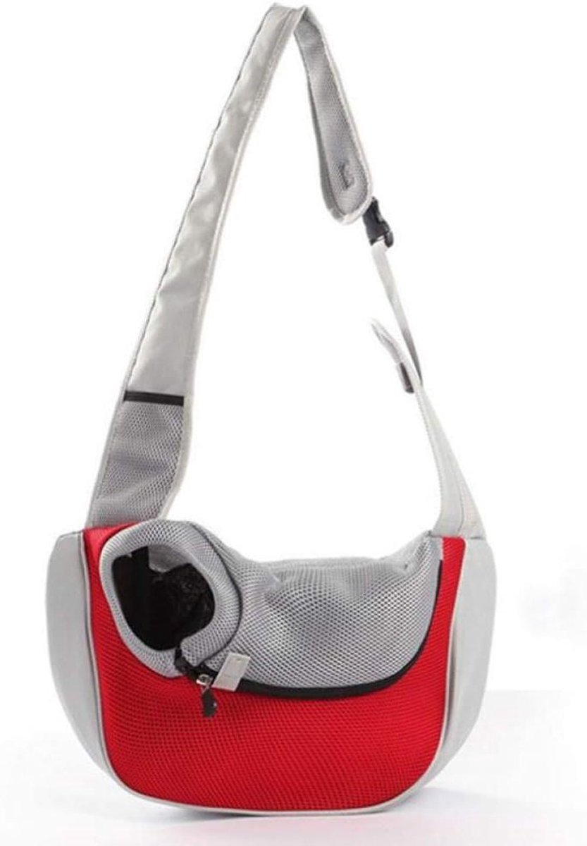 Dieren Rugzak - Draagtas Hond Kat - Reizen met Huisdier - Ademend Mesh - 40x10x22 cm - Rood