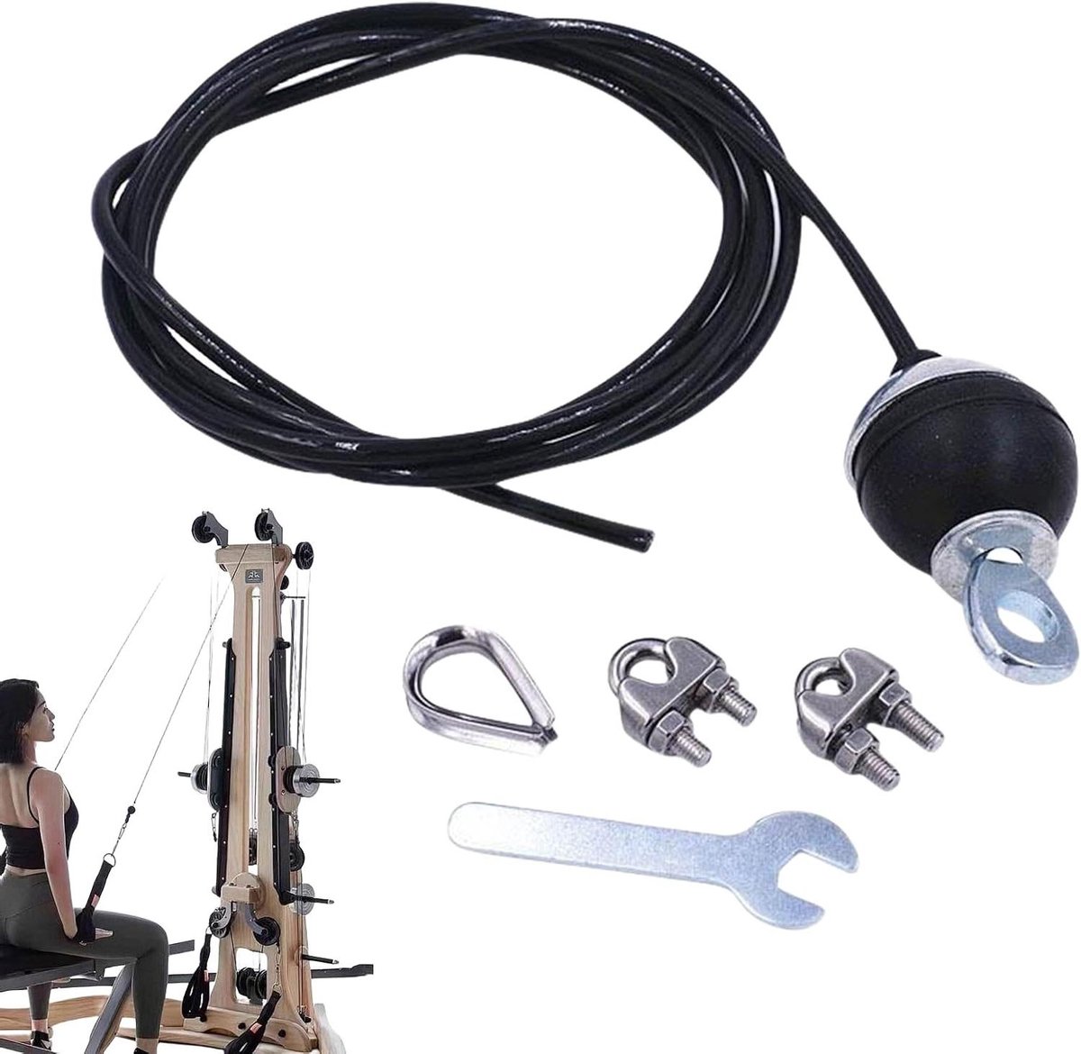 Fitness Katrol Kabel - Stalen Draad Touw - Kracht Training - Hoge Slijtweerstand - 3 meter - Zwart