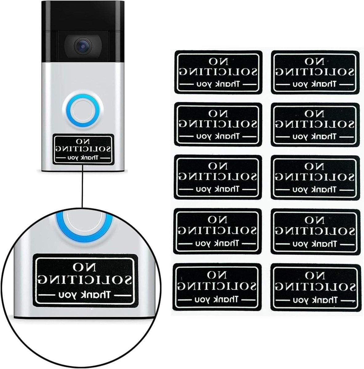 Geen Verzoek Stickers - Niet Storen Stickers - Huisbeveiliging - Lichtgevend in Donker - 10 Stuks - Zwart