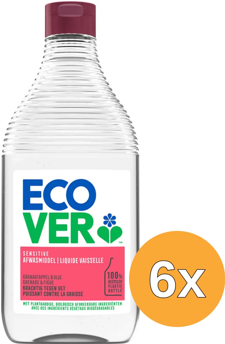 6x Ecover Afwasmiddelgranaatappel (450 ml)