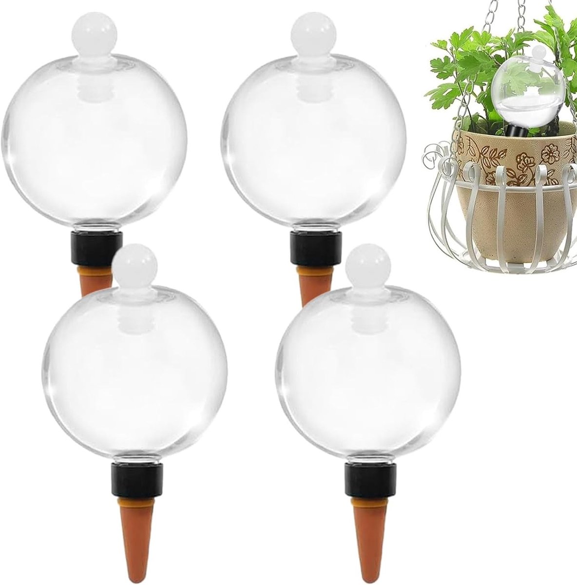 4 Stuks Automatische Plant Watergeefballen van 500 ml voor Binnen en Buiten, Ideaal voor Tuin, Balkon en Kamerplanten