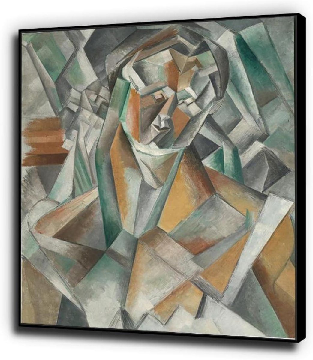 Abstract schilderij - Wanddecoratie Canvas - Woonkamer Verfraaien - Hoge Resolutie Print - 60x75 cm - Zwart