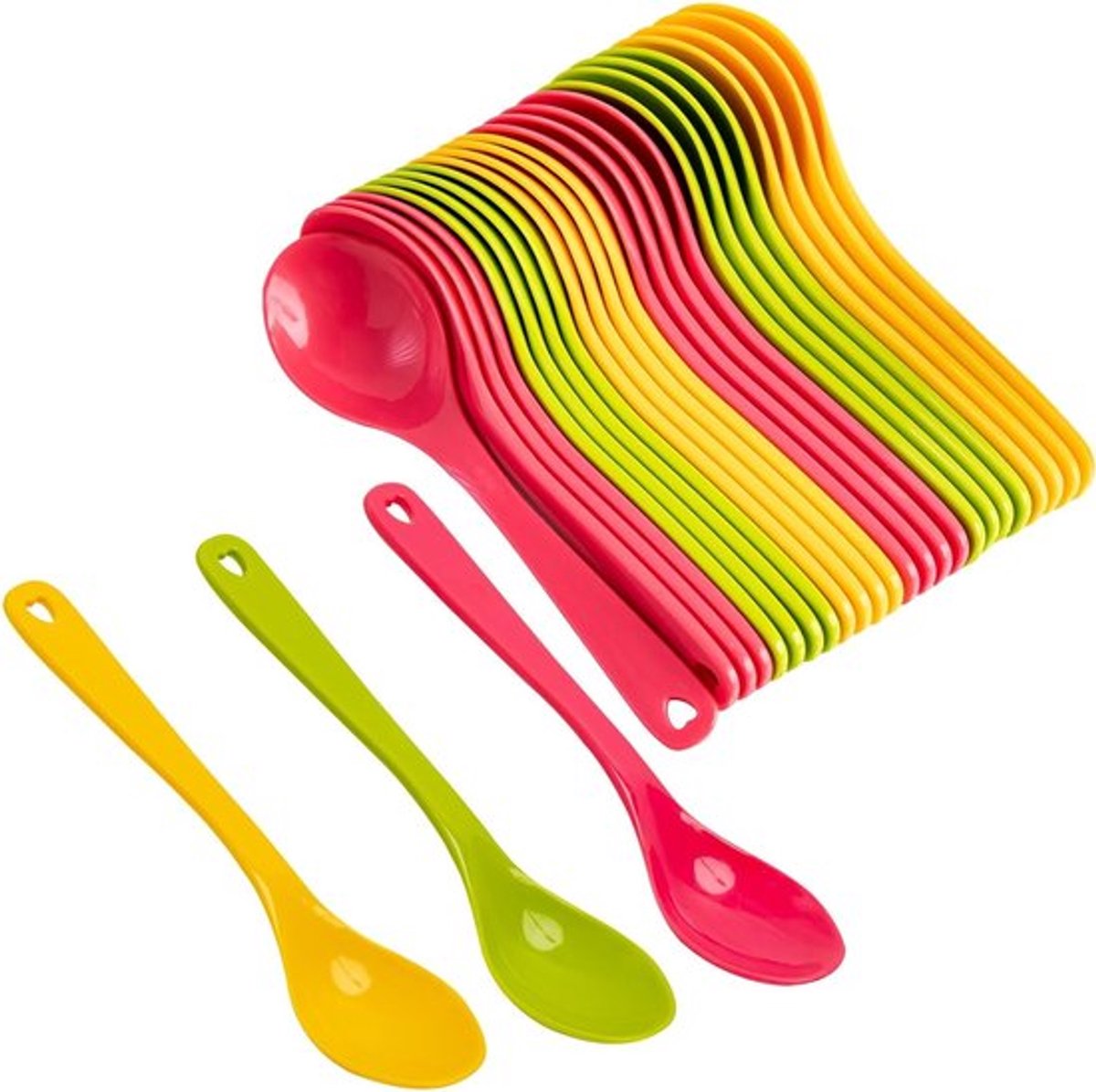 Set van 24 Stabiele en Herbruikbare Plastic Lepels - Ideaal voor Koffie, Desserts en IJs, Stapelbaar en Vaatwasserbestendig