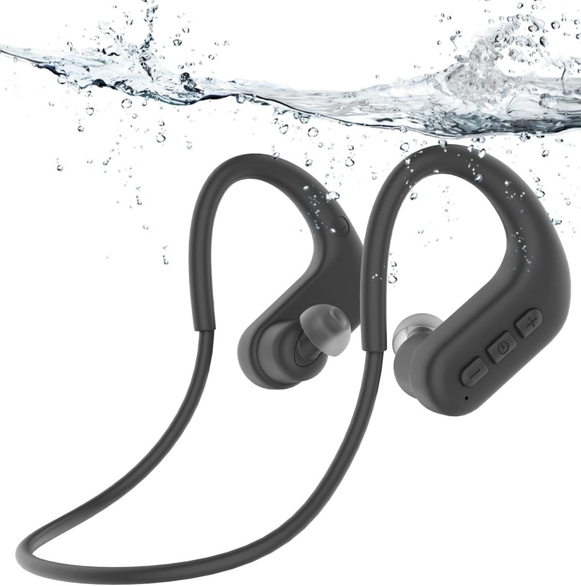 Bone conduction headphone - Zwart - Waterdicht en Draadloos - Met 8 GB Mp3 Speler - Voor Zwemmen en Sport