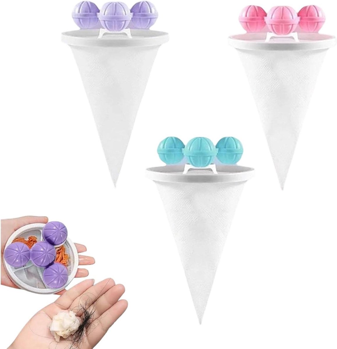 Huisdierhaar Pluisfilter - Wasmachine Haarvanger - Kleding Schoon Houden - Herbruikbaar Gaasontwerp - 15.49 x 9.8 cm - Grijs