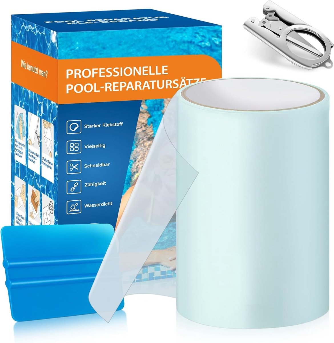 Zwemmen Reparatieset - Transparant - 15 cm x 250 cm - Zelfklevende Waterdichte Plakband - Voor Opblaasbare Zwembaden en Luchtmatrassen