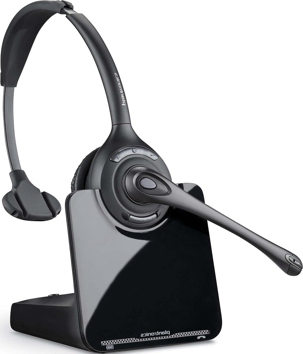Draadloze DECT-headset - Single headset - Kantoorcommunicatie - Smart-Sensor technologie - 120 meter bereik - Zwart