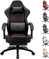 Dowinx Gaming Stoel - Gamestoel - Verstelbaar in Hoogte - Ergonomische Gaming Chair met Voetsteun - Pocketvering - Kunstleer - Zwart