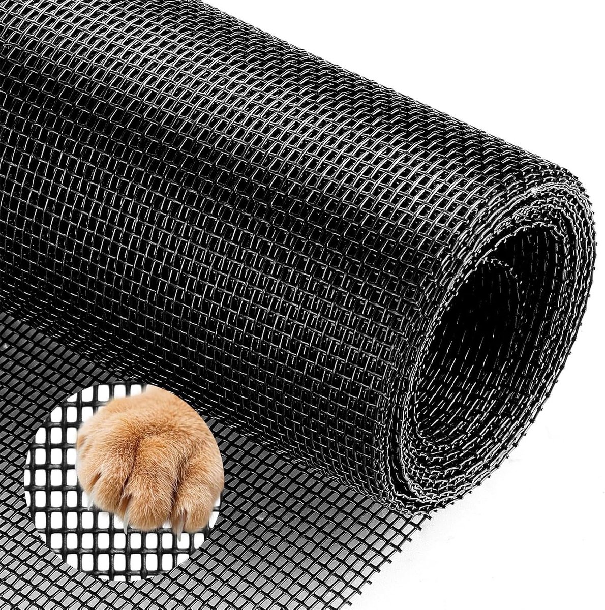 Doornrooster tegen katten - Zwart - 1,22 x 2,55 m - Kattenveilig Insecten- en Vliegengaas voor Ramen en Deuren