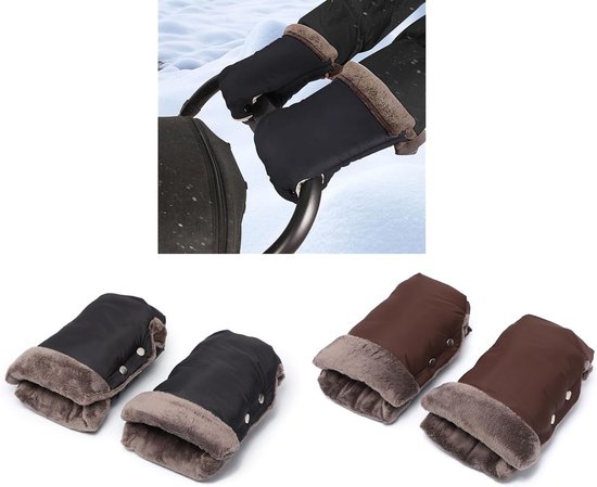Warme Kinderwagen Wanten - Hand Muff - Buiten Activiteiten - Waterdicht Winddicht - 25x16cm - Zwart — afbeelding 4