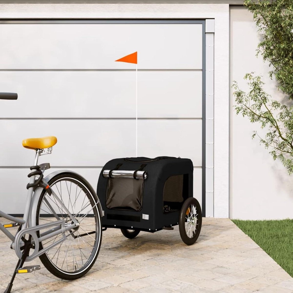 Hondenfietskar - Hondenkar Fiets - Comfortabel Vervoer - Waterafstotende Hoes - N.v.t. - Zwart