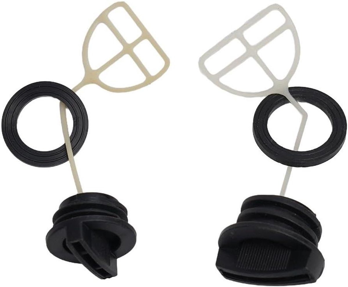 Kettingzaag Dop Set - Brandstofdop Oliekap - Kettingzaag Onderhoud - Directe Vervanging - 12 x 10 x 1 cm - Zwart