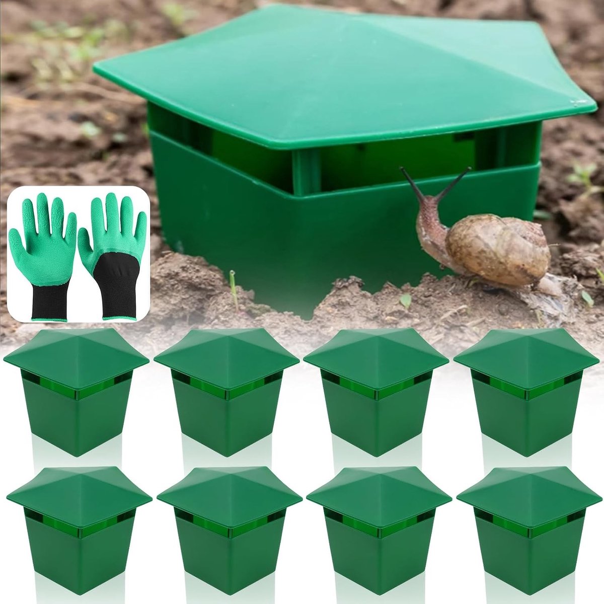Herbruikbare Slakkenvallen Set van 8 - Effectieve Bescherming voor Planten tegen Slakken, Ideaal voor Tuin en Groentetuin, Milieuvriendelijk en Duurzaam