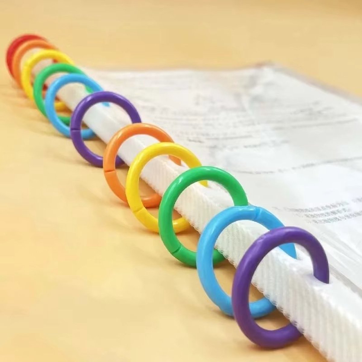 Fyfanie - 5 stuks Kleurrijke Plastic Binderringen-Herbruikbare Losbladige Ringen voor Notitieboekjes, Kaarten, Knutselen en Kantoor‑ en Schoolgebruik- Blauw