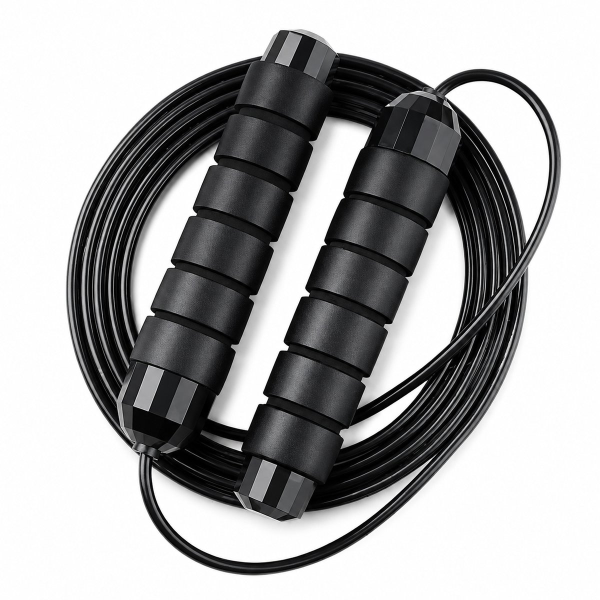 FSW-Products Springtouw – Verstelbaar tot 280 cm – Stalen Kabel met Coating – Knoopvrij – Fitness & Sport – Volwassenen en Kinderen – Zwart