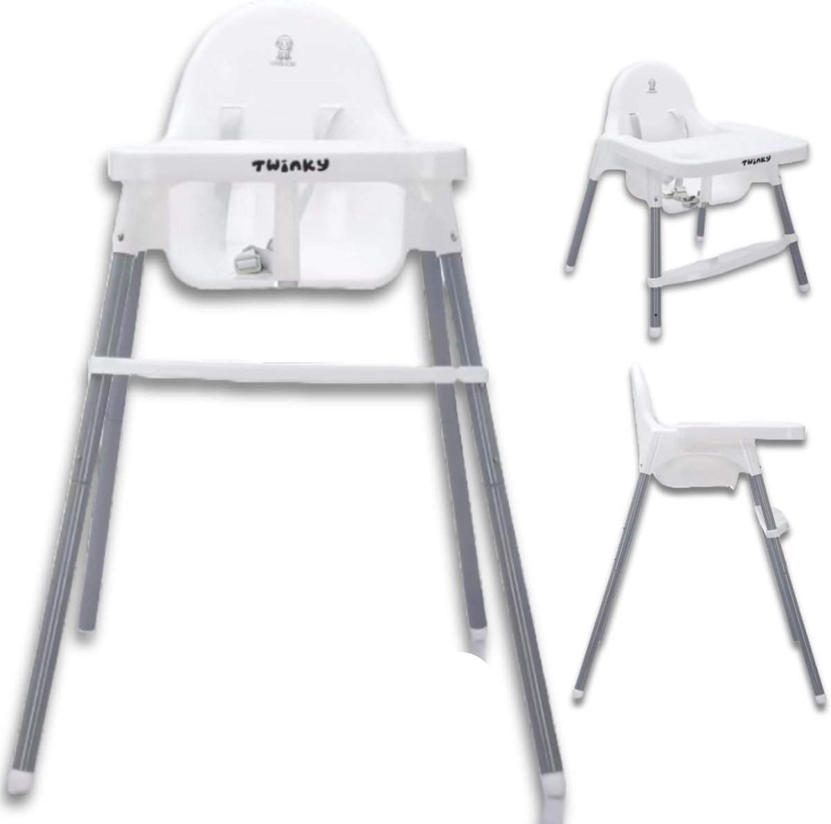 Kinderstoel verstelbaar meegroeiend 2-in-1 inklapbare baby eetstoel met tafel voor baby en peuter 6 maanden-5 jaar