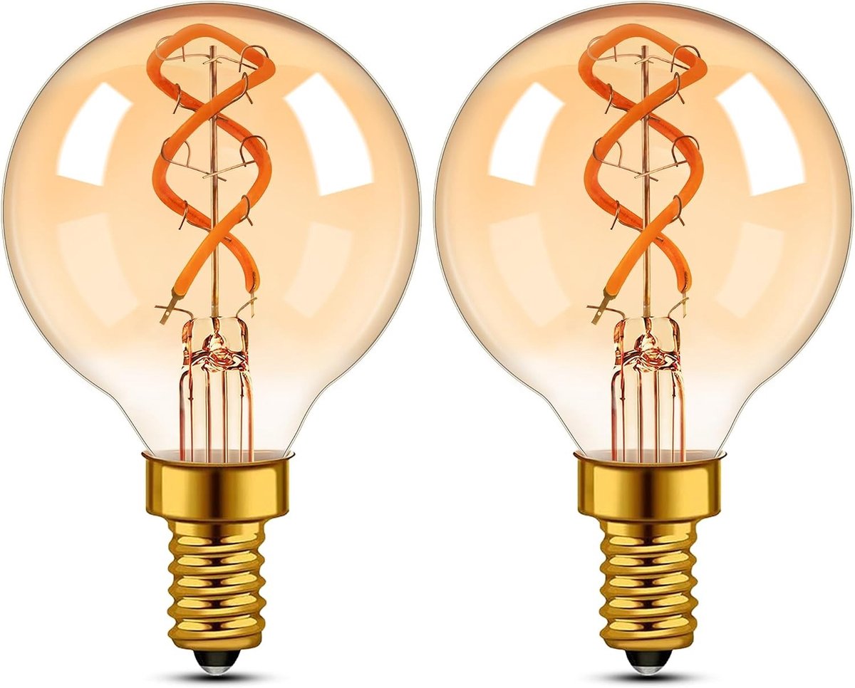 Light Vintage E14 LED Gloeilamp - Amber - 25 Watt - Antieke Spiraal LED Filament - Voor Decoratieve Verlichting
