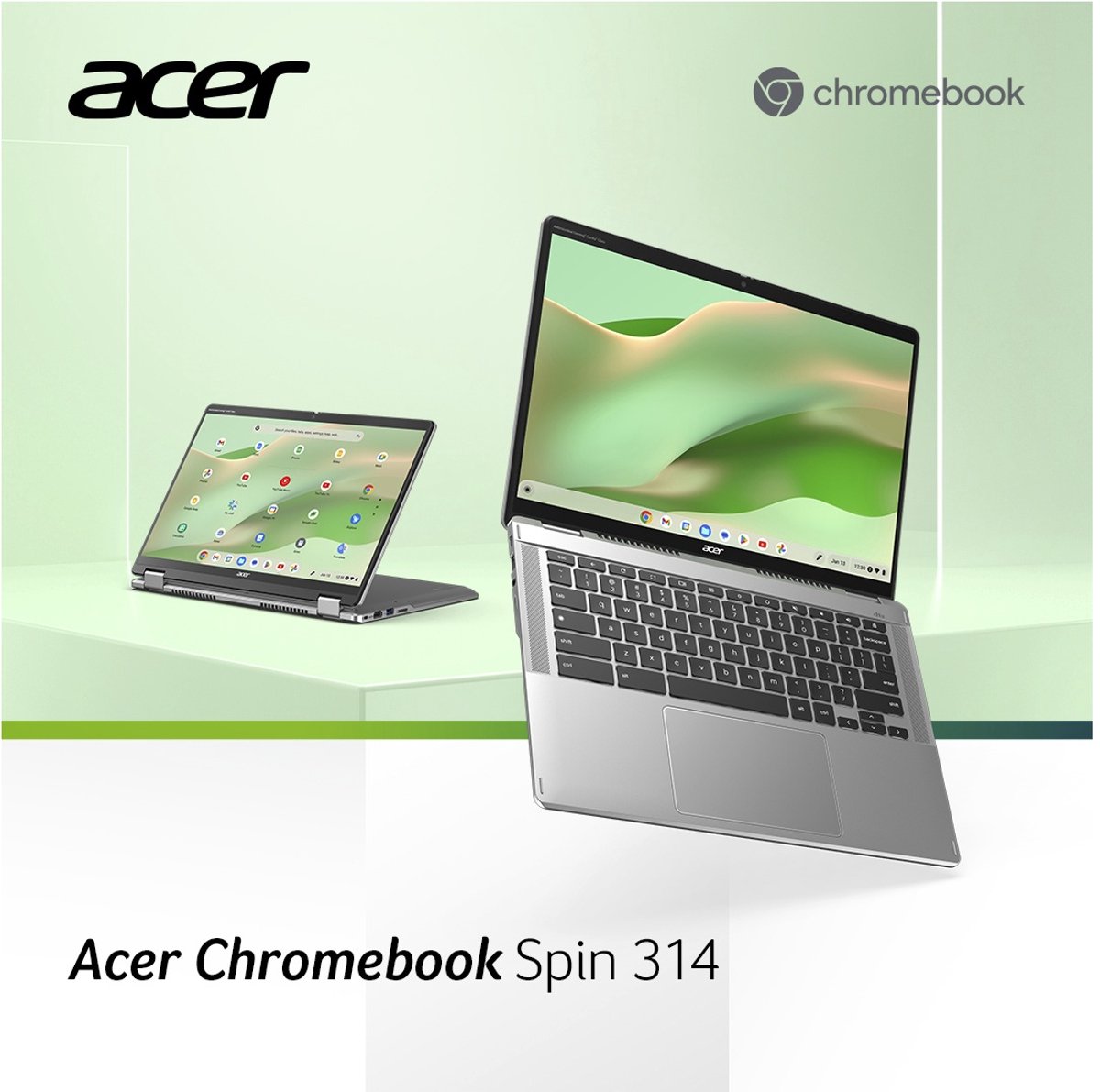 Acer Chromebook Spin 314 CP314-2HN-C1EY - 2-in-1 Convertible - 14 inch Touchscreen - 8GB - 64GB - Zilver