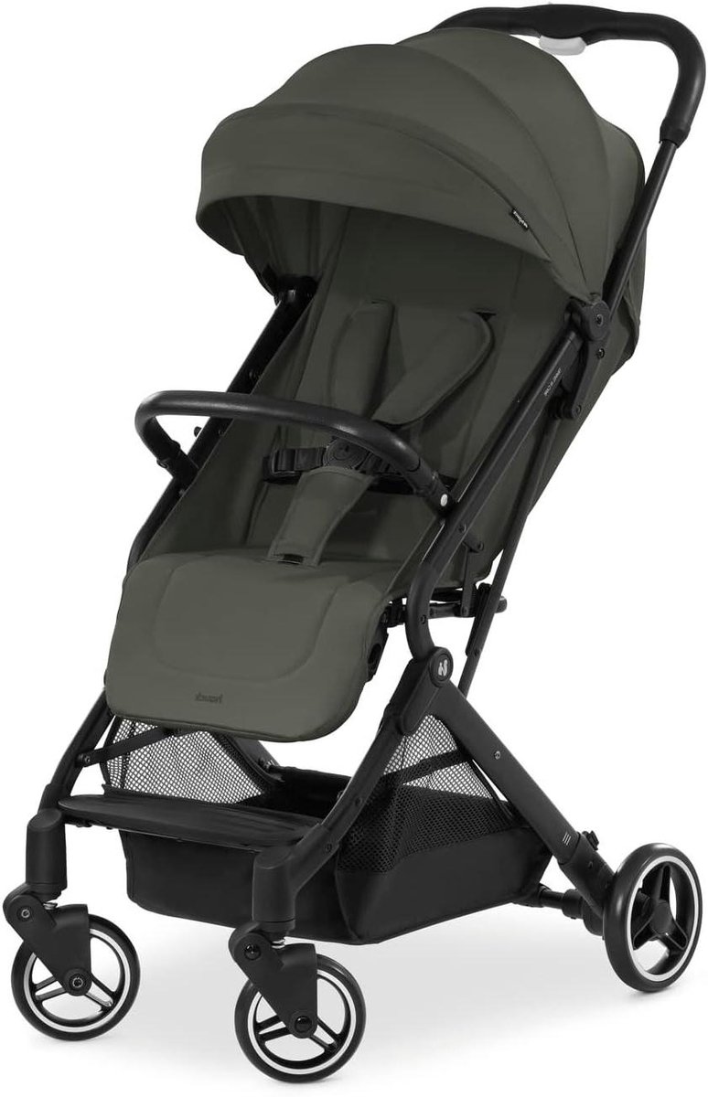 Reisbuggy - Compacte kinderwagen - Comfortabel reizen - Met één hand inklapbaar - Tot 25 kg - Olijfgroen