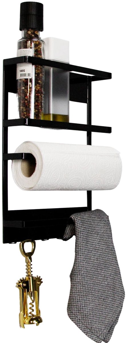 Magnetisch Keukenrek Zwart - Kamer26