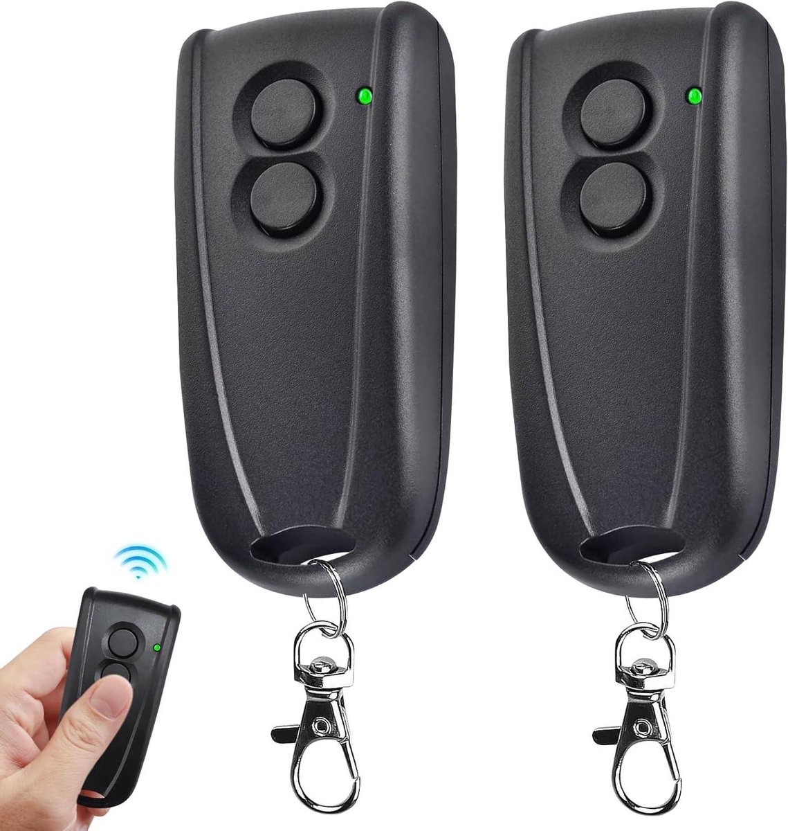 Garagedeuropener Afstandsbediening - Handzender Garagedeur - Toegang Garagedeur - 43392 MHz Rolling Code - 2 stuks - Zwart