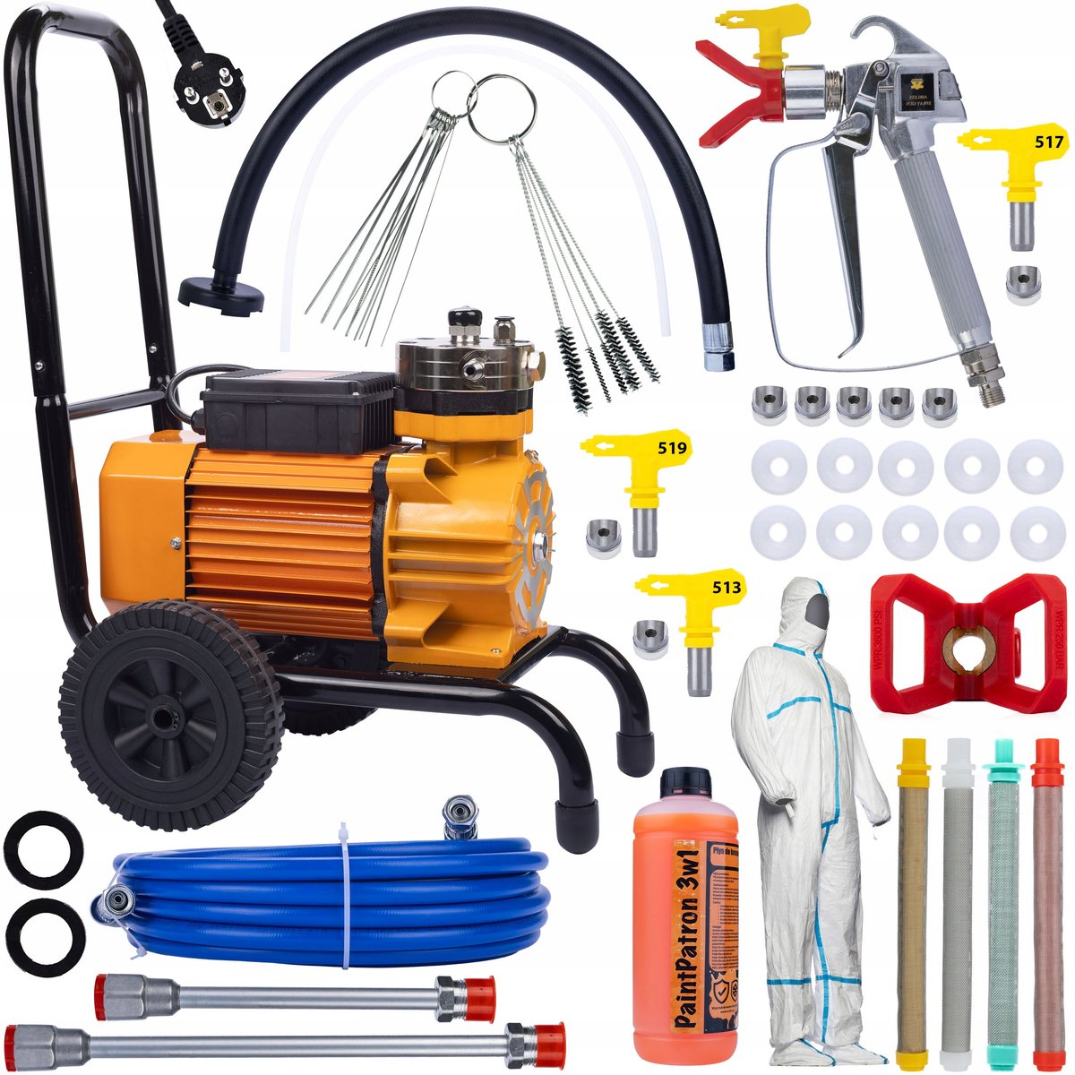 Rosfix Airless Verfspuit Strong Storm SOS03 Set - Borstelloze Motor 3500W, 18L/min