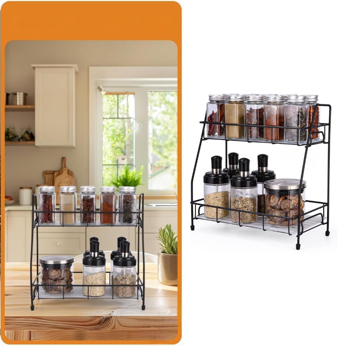 Zavio® Staand Kruidenrek - Keuken Organizer - Aanrecht Ordenen