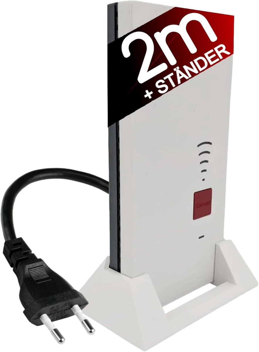 2 meter verlenging - standaard W-LAN repeater compatibel met Fritz Repeater 2400 1160 1750e AVM Fritz! Houder Stand 2 m + standaard