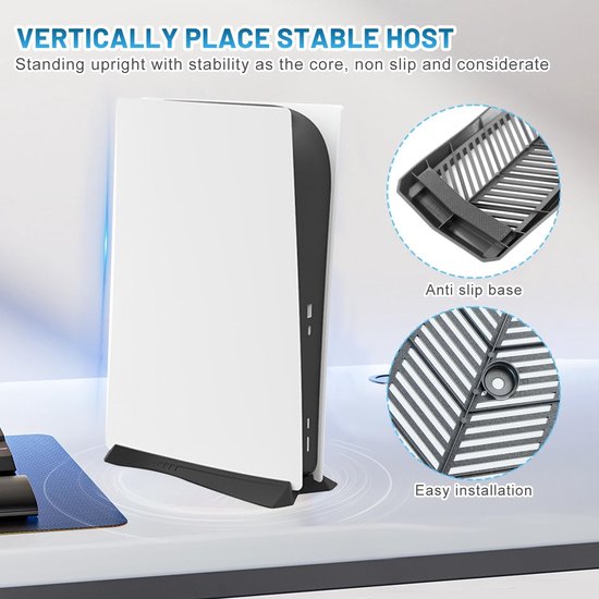 Stabiele Verticale Stand voor PS5 Digital Edition met Verbeterde Warmteafvoer en Ondersteuning — afbeelding 3