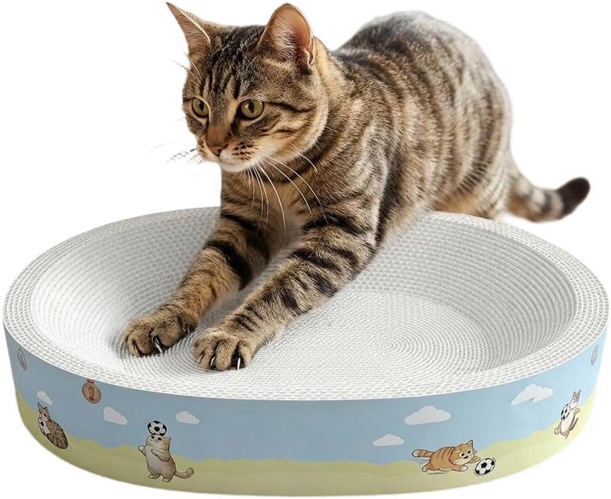 Kattenkrabmat Bed - Krabplank Lounge - Meubels Beschermen - Strooiselvrij Ontwerp - 55x38x5 cm - Naturel