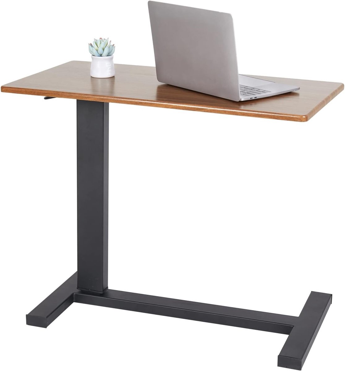 Bedtafeltje voor op bed - Houtlook - 80 x 40 cm - In hoogte verstelbare bijzettafel met wieltjes - Voor thuis en verzorging