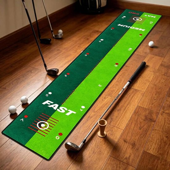 Golfputtingmat - Oefenmat Golf - Golfvaardigheden Verbeteren - Dubbele Snelheid Schoten - 30 x 250 cm - Veelkleurig — afbeelding 2