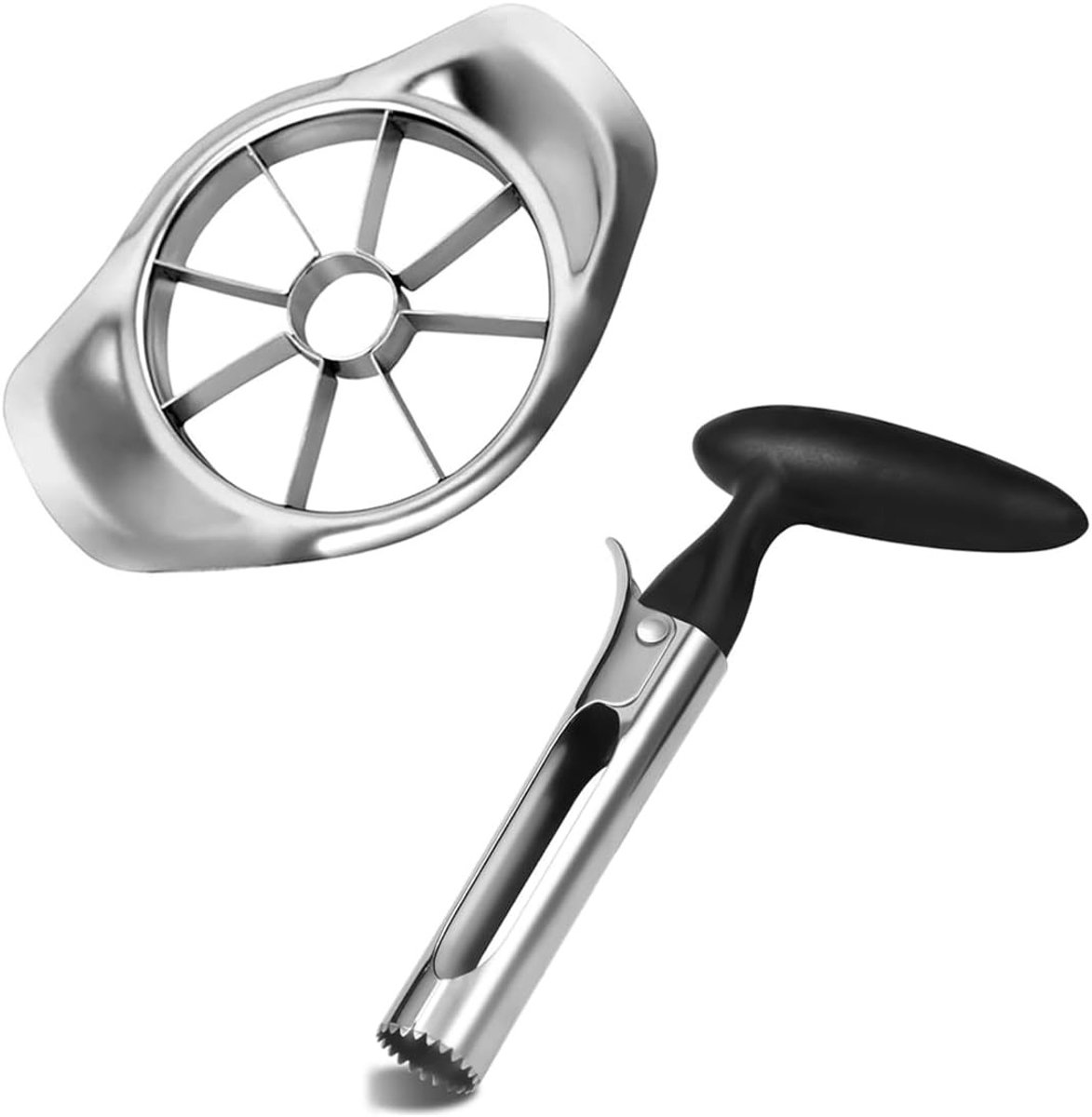 Appelschilmachine - RVS en Kunststof - 18 cm - Fruitsnijder met Kernverwijderaar - Voor Appels en Peren